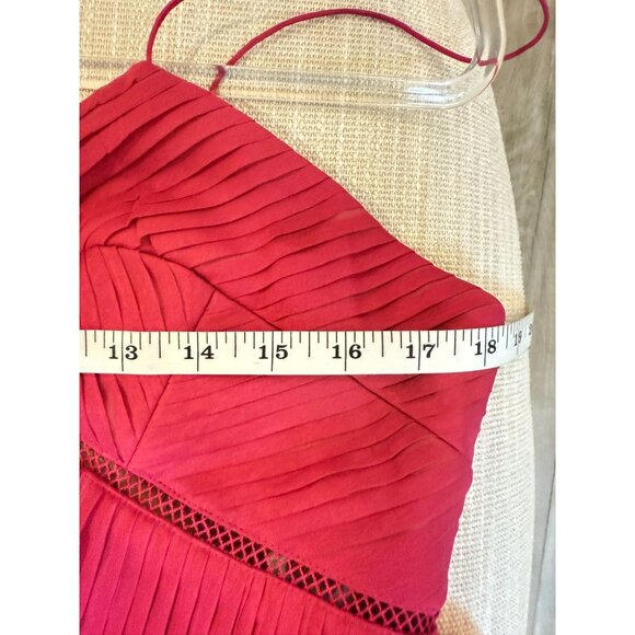 NWT Self-Portrait Fuchsia Pink Pleated Chiffon Midi Dress Size 10 - Picture 12 of 16
